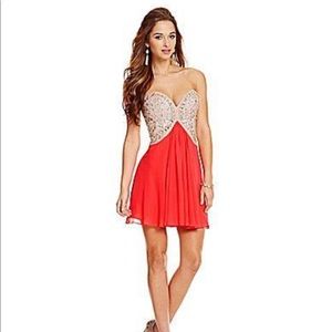 Glamour by Terani Couture Strapless Mini Dress